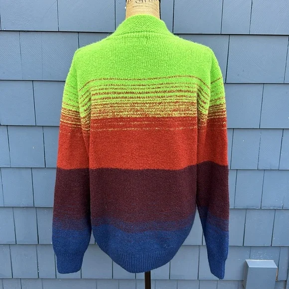 💚🧡💙Scotch & Soda alpaca blend sweater large green orange blue - Picture 7 of 13